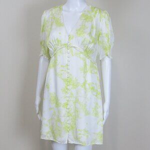 ALLSAINTS Demi Marama Mini Casual Dress Size US 8 Citrus Yellow NEW w/ FLAW